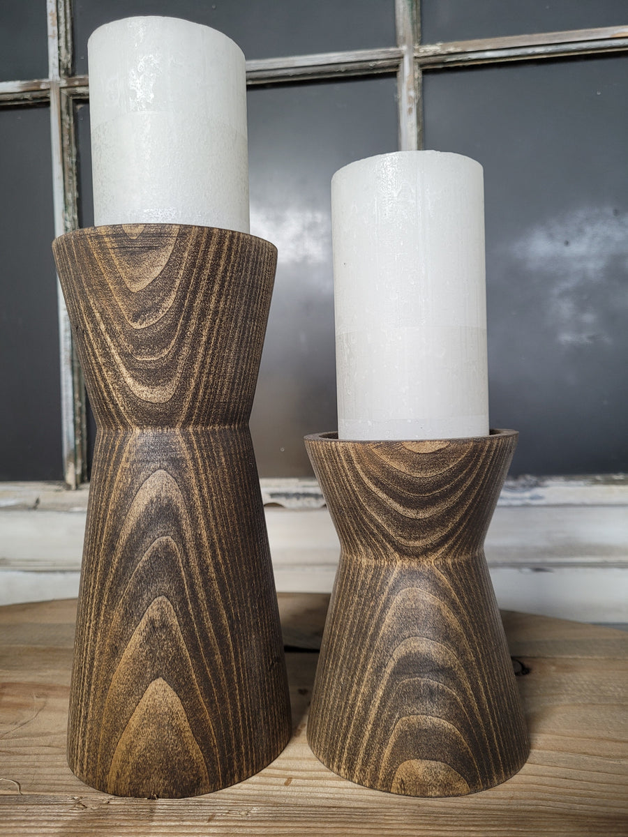 Modern Candle Sticks in Poplar Vintage Feather