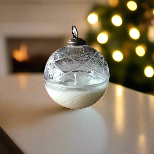 Glass Christmas Ornament - 2 wick - 4 inch