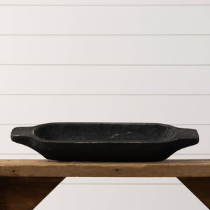 Black Oval Paulownia Wood Dough Bowl