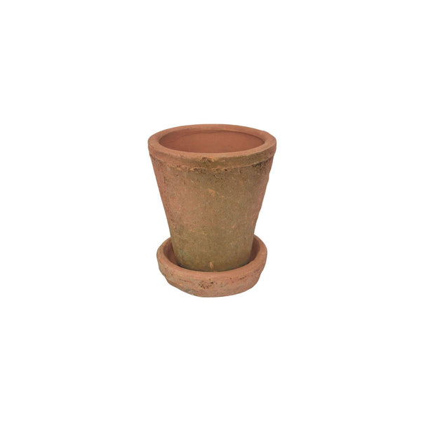 Redstone Pot with Saucer- Terracotta 4"