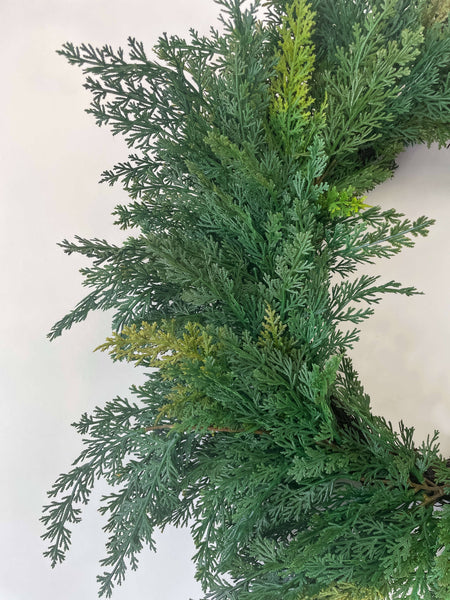 Cypress Real Touch Faux Christmas Wreath 24"