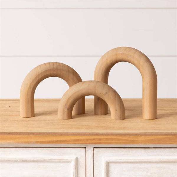 Abstract Wooded Arches (Set Of 03)