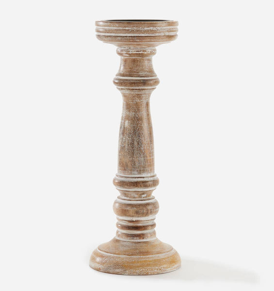Rustic Brown Pillar Candle Holder - Large
