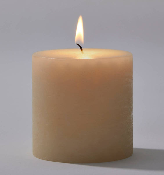 Cream Rustic Pillar Candle 3x3