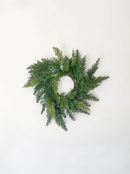 Cypress Real Touch Faux Christmas Wreath 12"