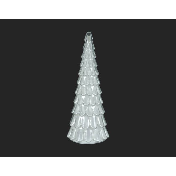Frosted White Glass LED Christmas Tree