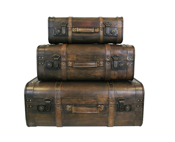 Brown Wooden Suitcase - 3 sizes