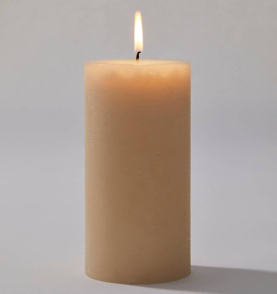 Cream Rustic Pillar Candle 3x6