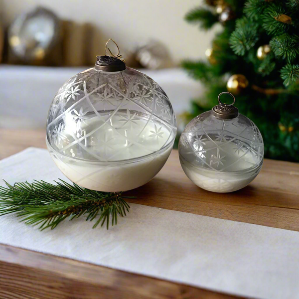 Glass Christmas Ornament - 3 wick - 6 inch
