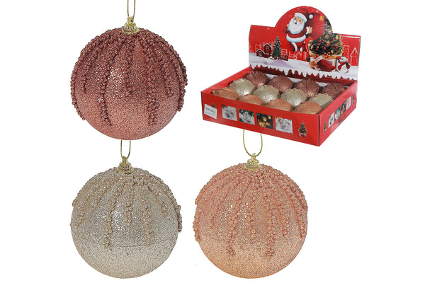 TEXTURED GLITTER BALL ORNAMENT