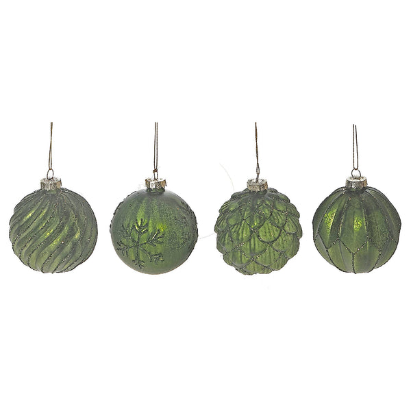 Glass Acorn Ornament Green