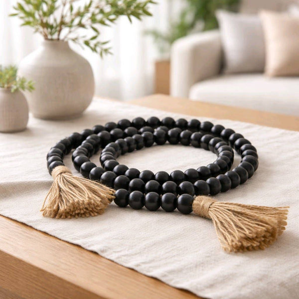 Black Beaded Garland 60in