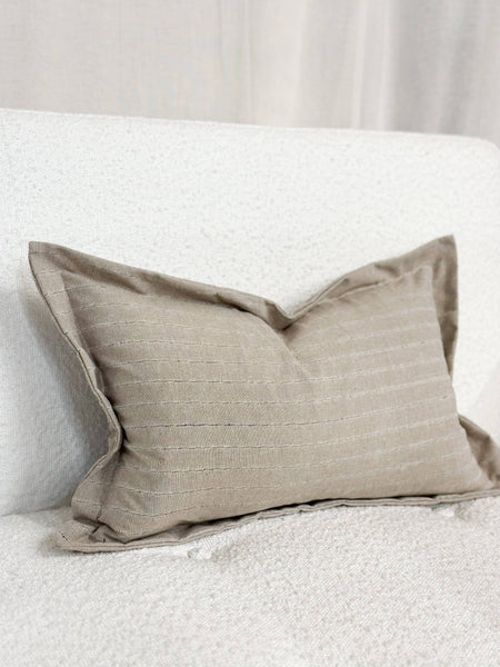 Lexie Linen Blend Cushion - Beige 20x12"