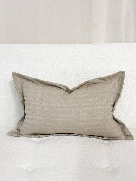 Lexie Linen Blend Cushion - Beige 20x12"