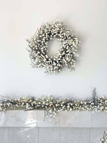 White Berry Faux Christmas Garland 60"