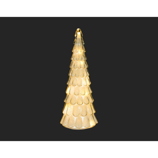 Frosted White Glass LED Christmas Tree