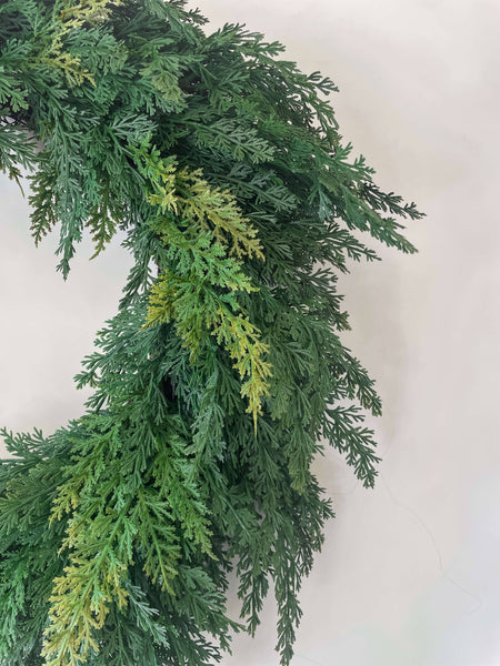 Cypress Real Touch Faux Christmas Wreath 24"