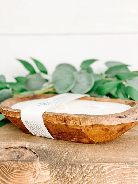 Brown Oval Dough Bowl - Balsam Fir & Citrus