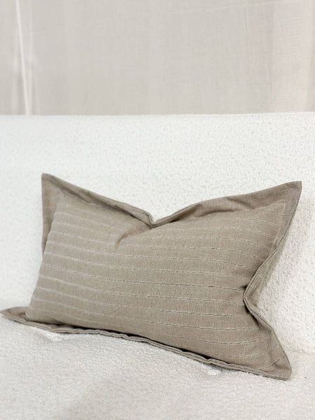 Lexie Linen Blend Cushion - Beige 20x12"