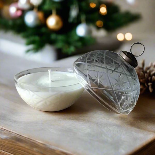 Glass Christmas Ornament - 2 wick - 4 inch