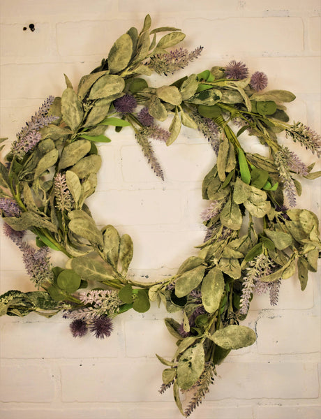 Lavendar Lambsear Wreath