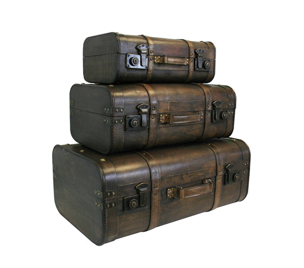 Brown Wooden Suitcase - 3 sizes