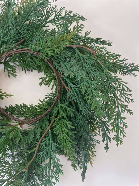 Cypress Real Touch Faux Christmas Wreath 12"