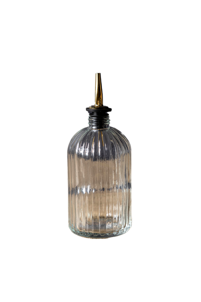 Olive Oil & Vinegar Glass Scallop Fluted Bottle