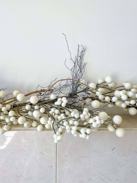 White Berry Faux Christmas Garland 60"