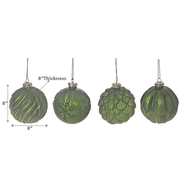 Glass Acorn Ornament Green