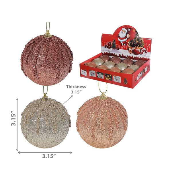 TEXTURED GLITTER BALL ORNAMENT