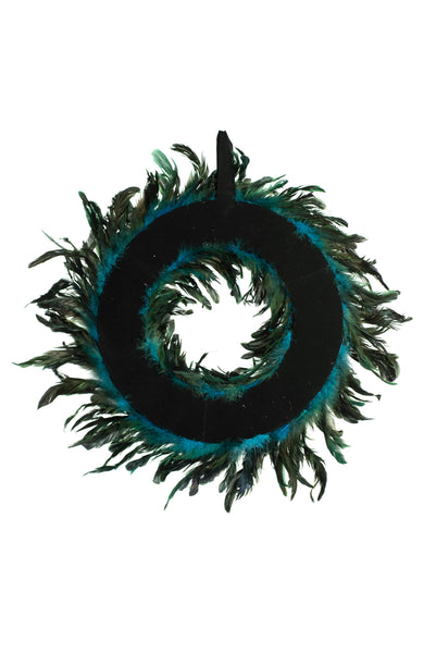 Green Hanging Feather Wreath