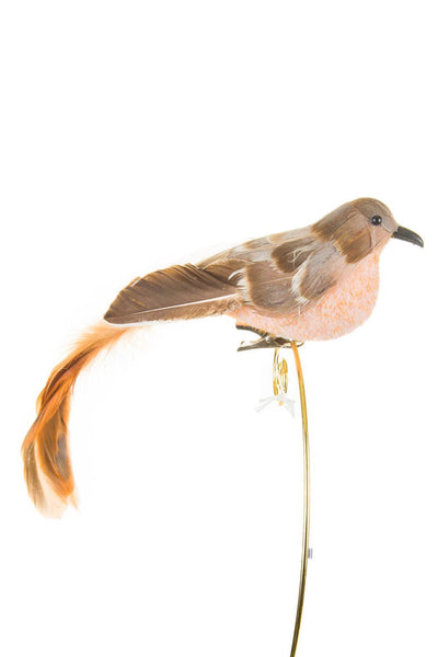 Brown Clip-On Bird Ornament