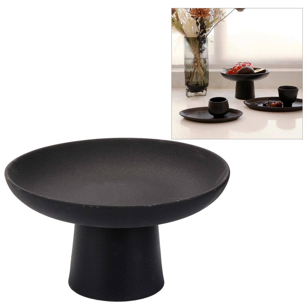 Matte Black Pedestal Bowl