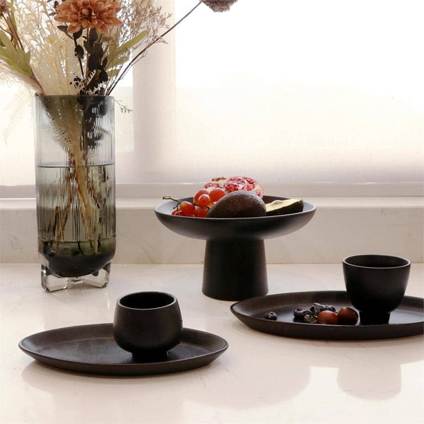 Matte Black Pedestal Bowl