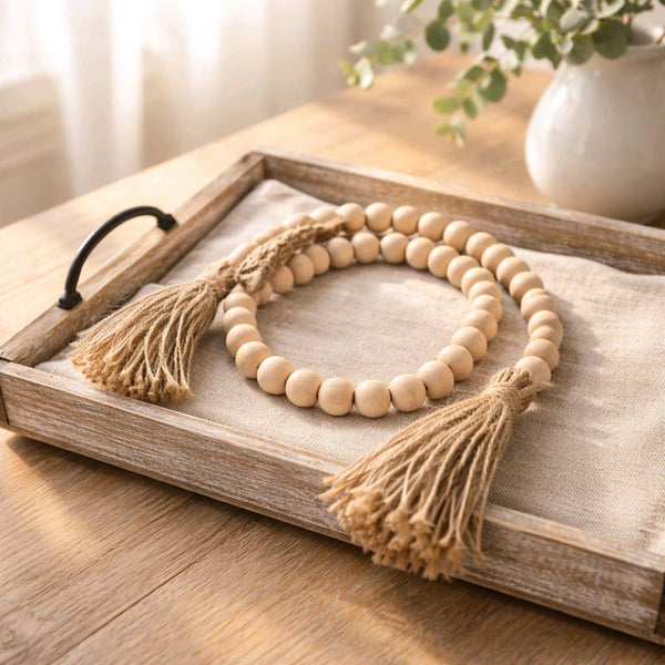 Natural Beaded Garland 60in