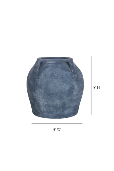 Noir Black Wash Vase with Handles Small