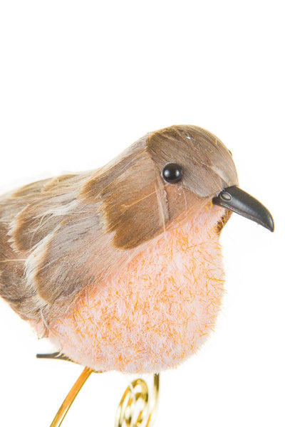 Brown Clip-On Bird Ornament