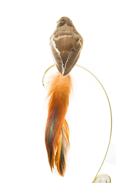 Brown Clip-On Bird Ornament