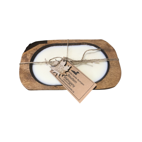 Bourbon Mahogany Dough Bowl Candle: Rustic traditional oak