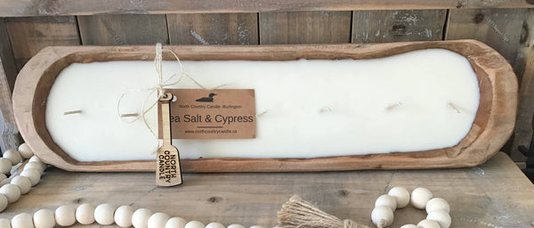 Mango Tray Dough Bowl Candle: Sea Salt & Cypress