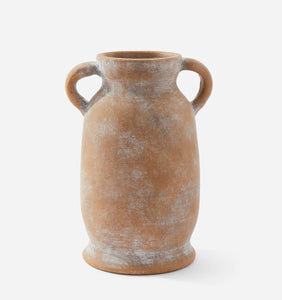 Porcelain Brown Vase w/Handles