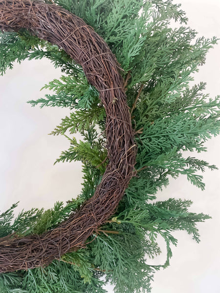 Cypress Real Touch Faux Christmas Wreath 24"