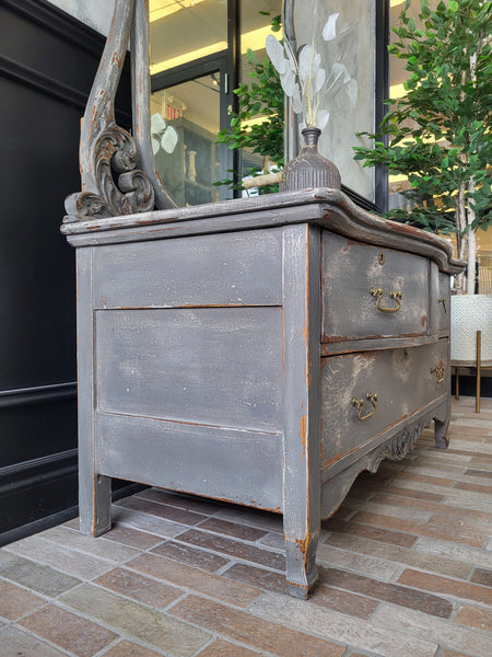 Antique Serpentine Princess Bureau