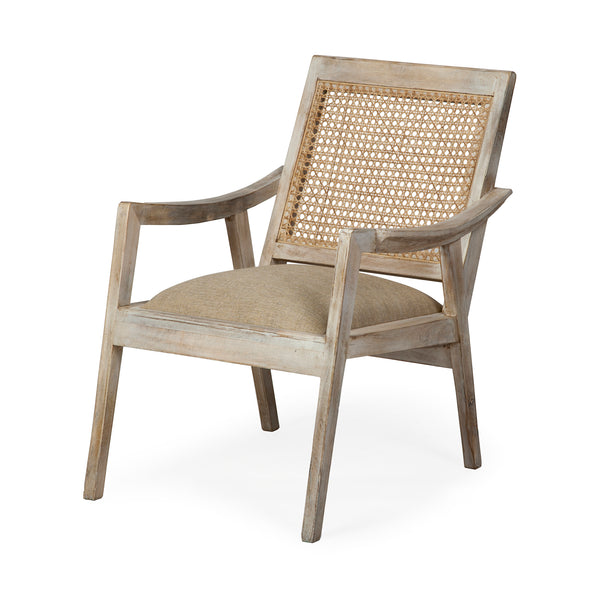 Teryn Linen & Wood Accent Chair