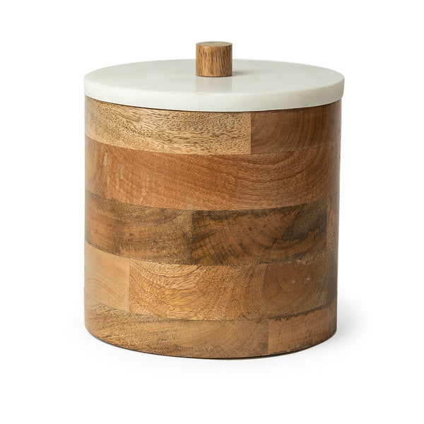 Large Round Wooden Storage Box