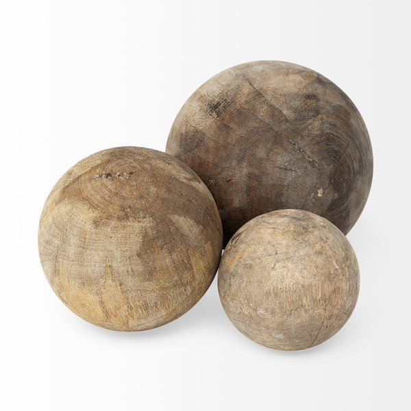 Natural Wood Decorative Spheres
