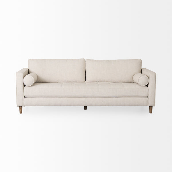 Loretta Cream Fabric Three Seater Sofa