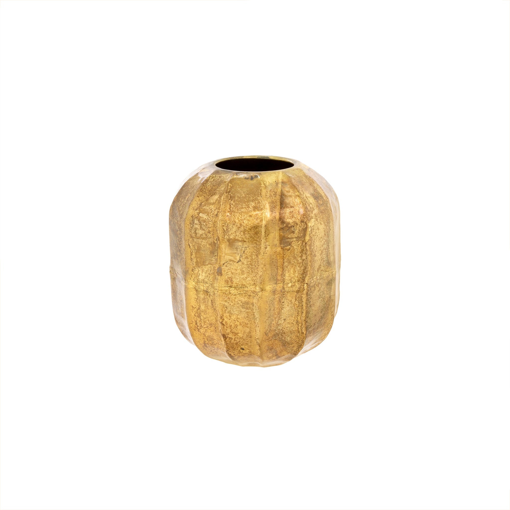 Cobblestone Gold Crackle Vase 7"