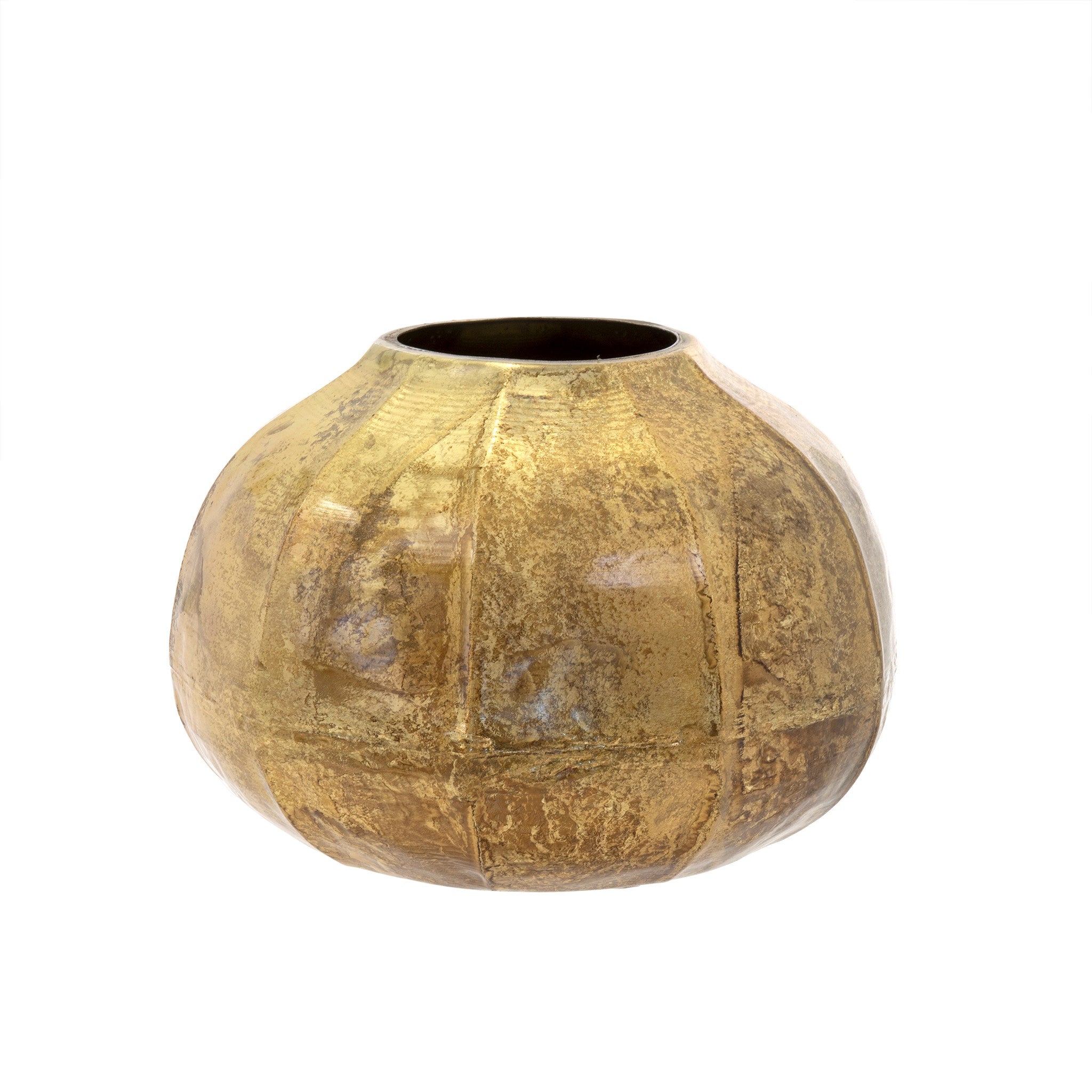 Cobblestone Vase 8" - Gold Crackle
